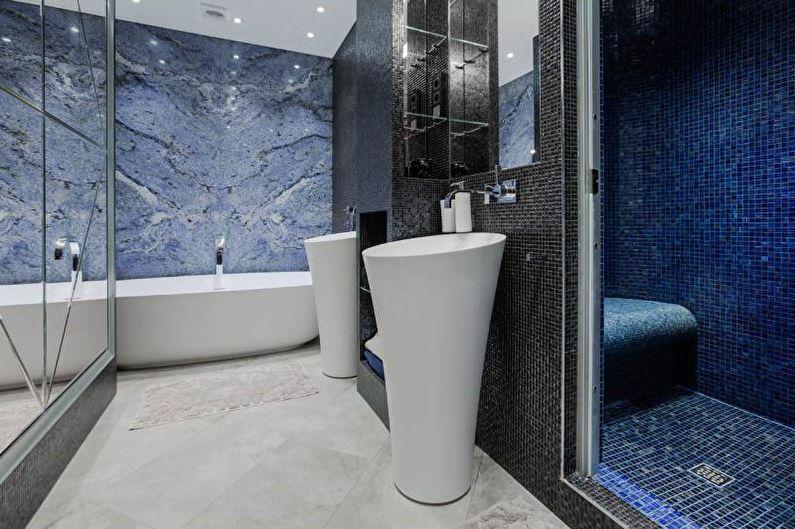Синяя ванная комната - Дизайн интерьера 2022