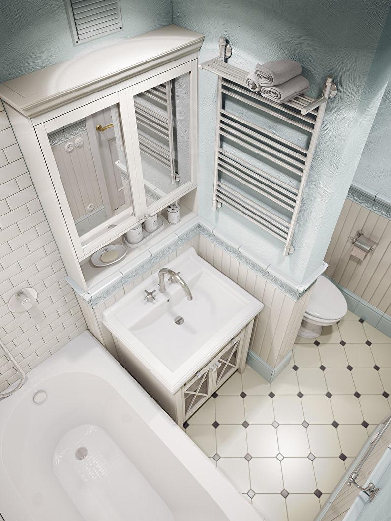 Дизайн ванной комнаты 3 кв.м. в стиле прованс - фото