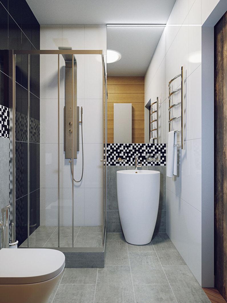 Дизайн ванной комнаты 3 кв.м. в стиле минимализм - фото