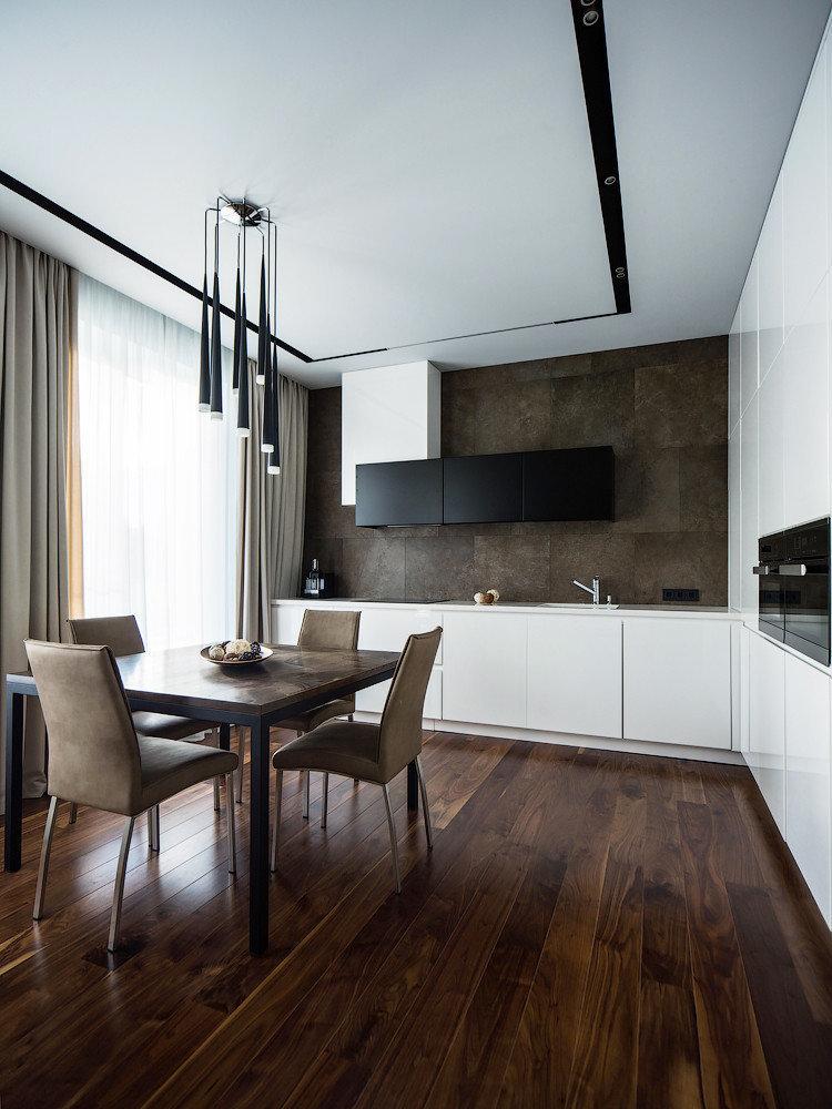 Дизайн потолка - кухня в стиле минимализм