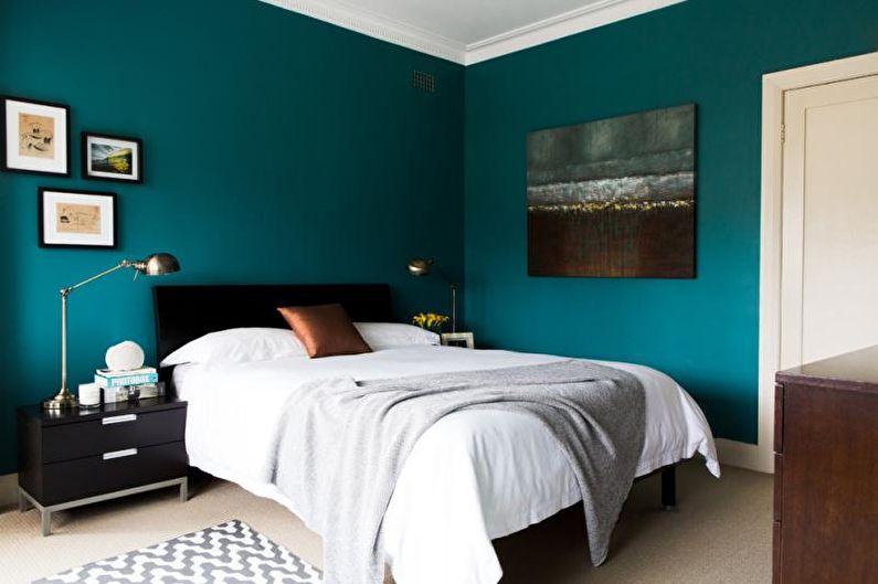 Сине-зеленая спальня - Дизайн интерьера 2022