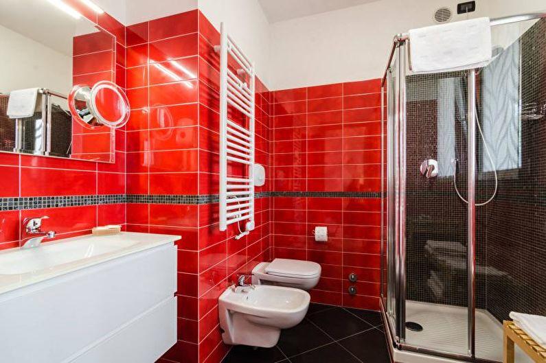 Красная ванная комната - Дизайн интерьера 2018