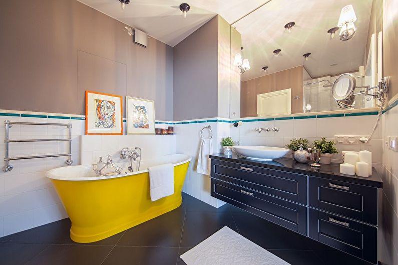 Желтая ванная комната - Дизайн интерьера 2018