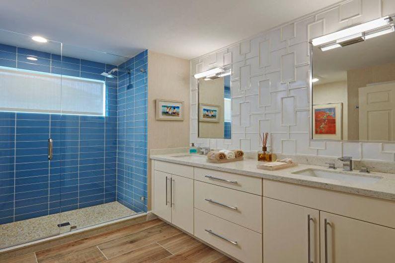 Дизайн ванной комнаты 2018 - Отделка потолка