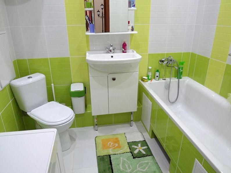 Дизайн маленькой ванной комнаты в зеленых тонах