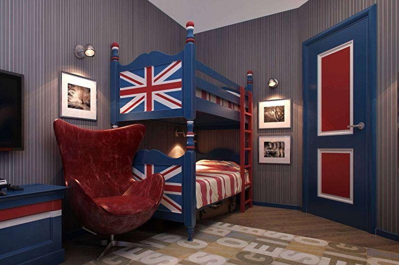 Детская комната для двух мальчиков в английском стиле - Дизайн интерьера