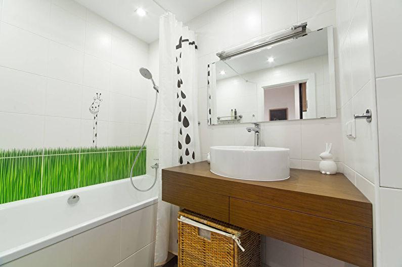 Дизайн белой ванной комнаты в хрущевке