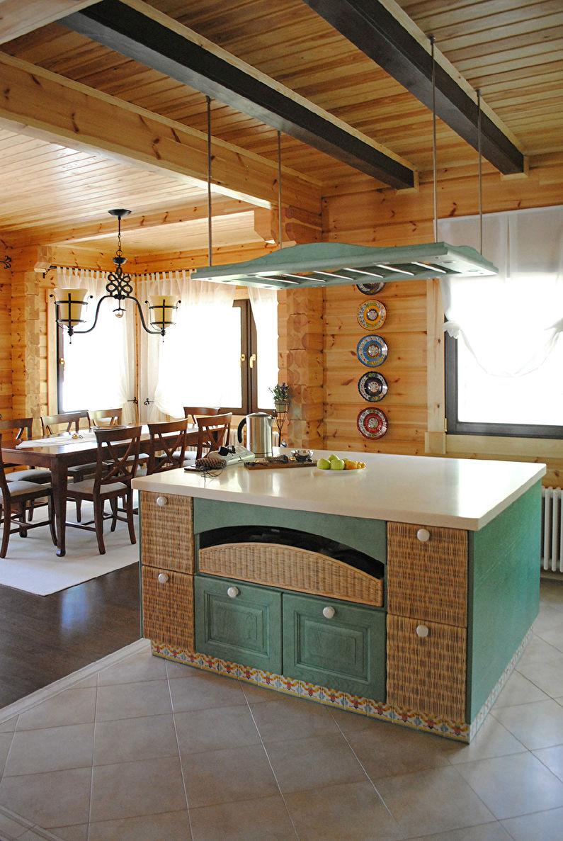 Дизайн кухни в деревянном доме - фото 3