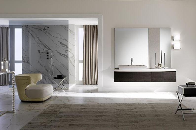 Белая ванная в стиле хай-тек - Дизайн интерьера