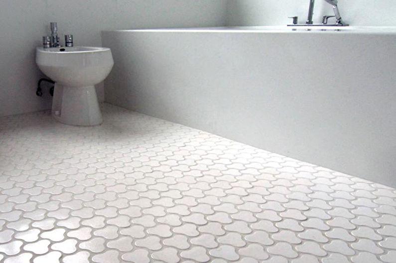 Дизайн белой ванной комнаты - Отделка пола