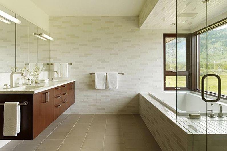 Дизайн белой ванной комнаты - Отделка стен
