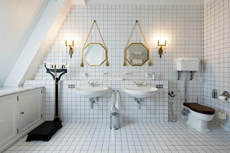 Дизайн белой ванной комнаты - Декор