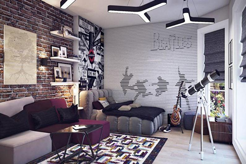 Дизайн интерьера комнаты для мальчика-подростка - фото