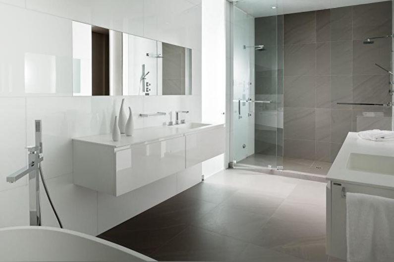 Дизайн интерьера ванной комнаты в стиле минимализм - фото