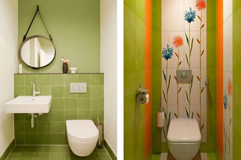 Зеленый маленький туалет - Дизайн интерьера
