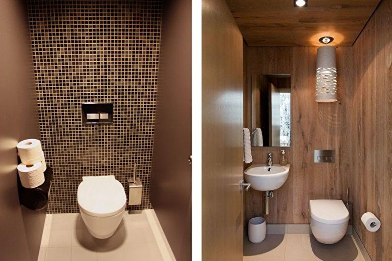 Коричневый маленький туалет - Дизайн интерьера