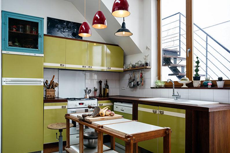 Дизайн интерьера кухни в оливковых тонах - фото