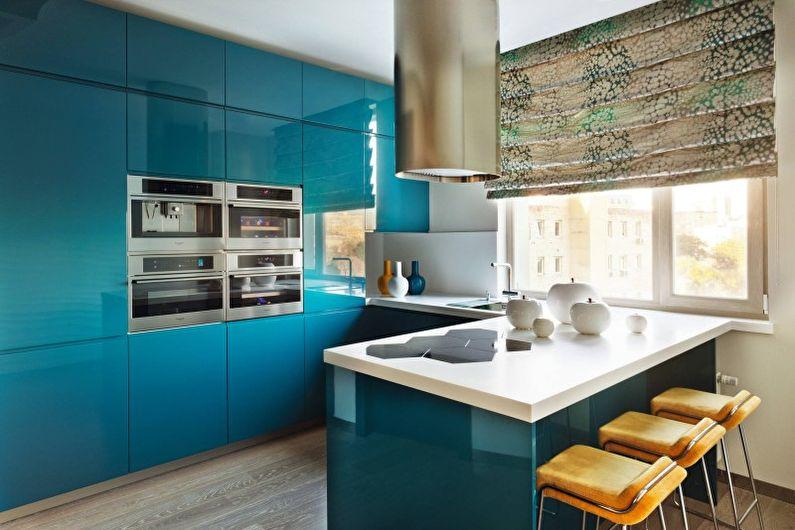 Бирюзовая кухня в современном стиле - Дизайн интерьера