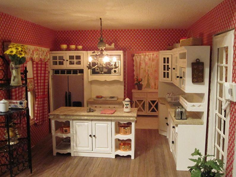 Дизайн маленькой кухни в стиле кантри - фото