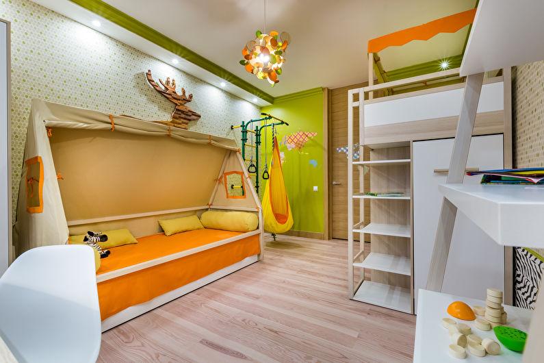 Дизайн интерьера детской комнаты для разнополых детей