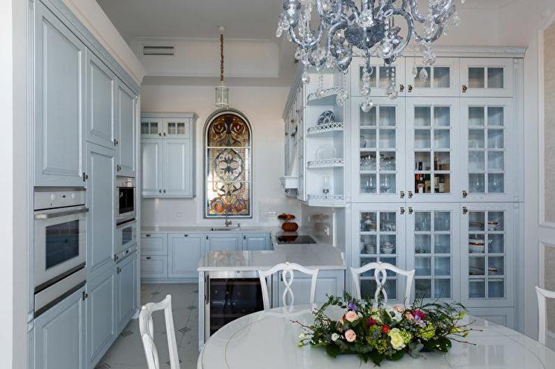 Синяя кухня в классическом стиле - Дизайн интерьера