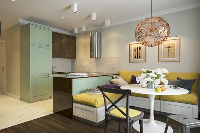 Кухня - Дизайн однокомнатной квартиры 33 кв.м.
