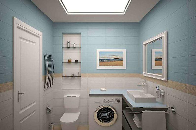 Ванная комната, санузел - Дизайн однокомнатной квартиры 33 кв.м.