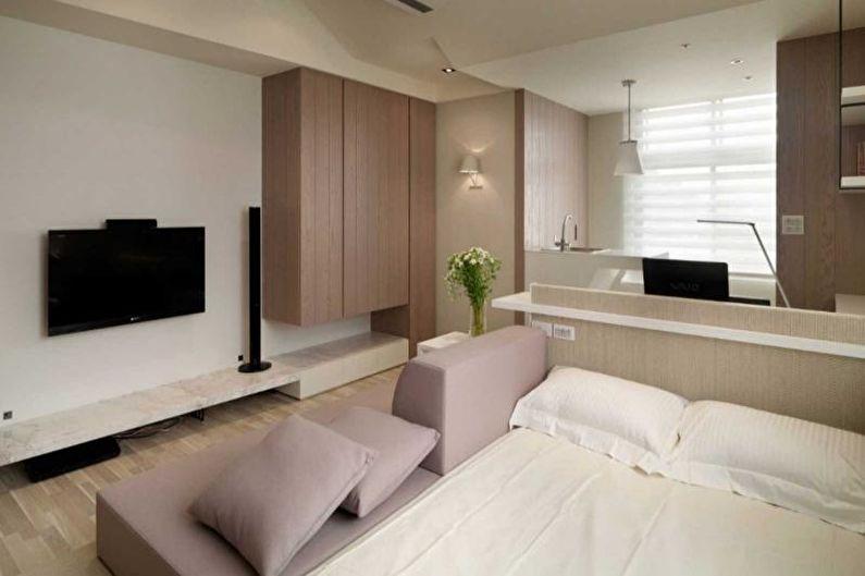 Дизайн интерьера однокомнатной квартиры 33 м2 - фото