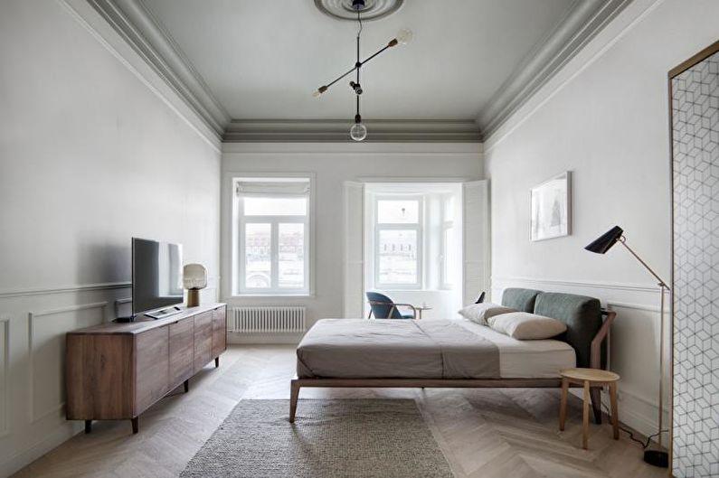 Белая спальня в скандинавском стиле - Дизайн интерьера