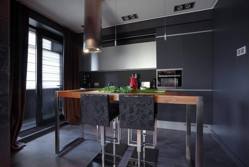 Черная кухня в современном стиле - Дизайн интерьера