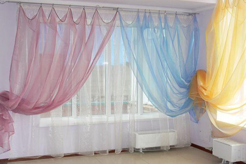 Дизайн штор для гостиной - Органза