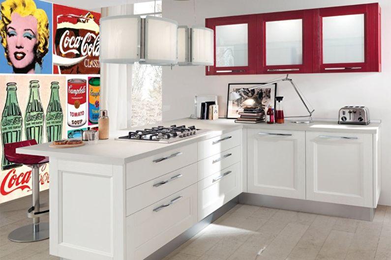 Красная кухня в стиле поп-арт - Дизайн интерьера