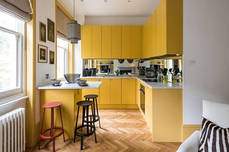 Желтая кухня в скандинавском стиле - Дизайн интерьера