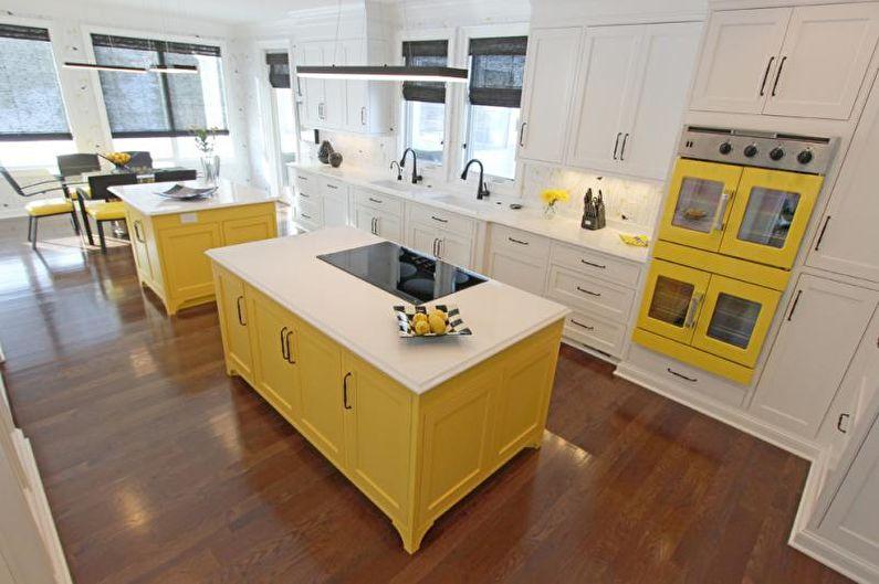 Дизайн кухни в желтых тонах - Отделка пола