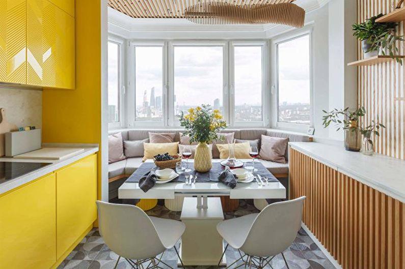 Дизайн желтой кухни - Мебель
