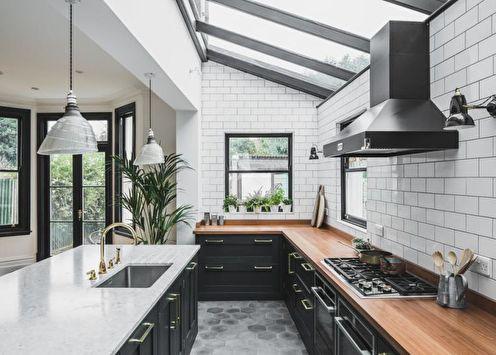 Черно-белая кухня (70 фото): идеи дизайна