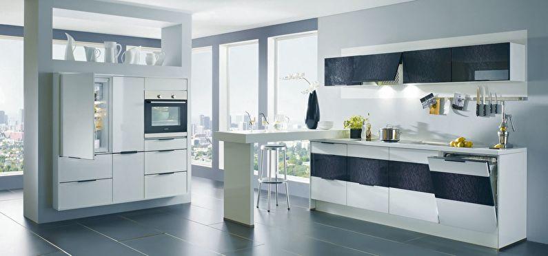 Хай-тек и минимализм для кухонного интерьера – отличительные черты