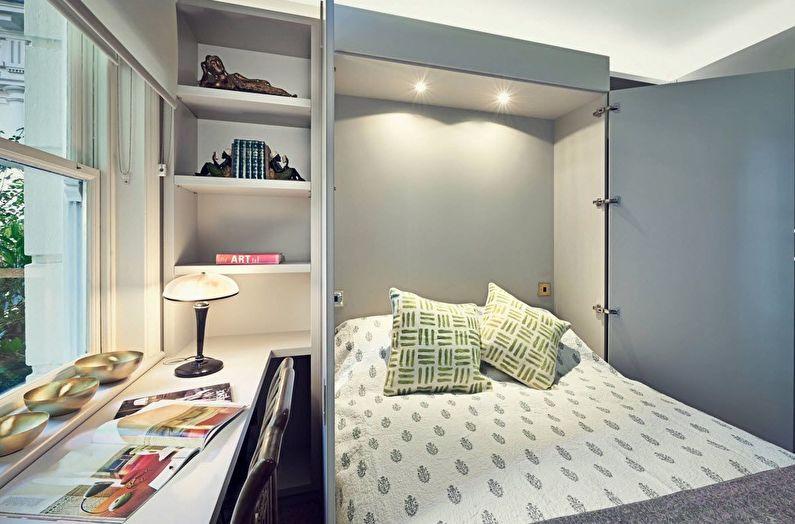 Дизайн интерьера спальни в хрущевке - Раскладная кровать