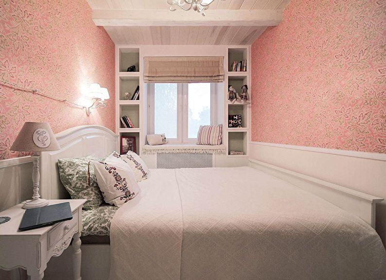 Розовая спальня в хрущевке - дизайн интерьера