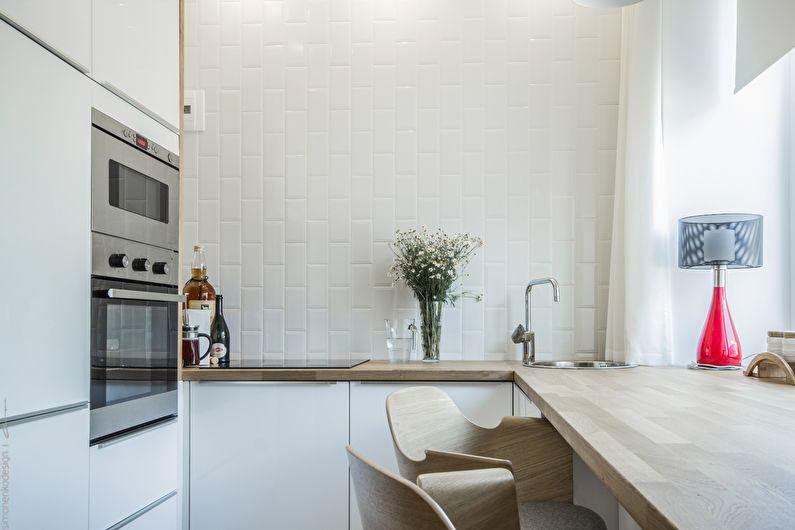 Белая кухня 6 кв.м. - дизайн интерьера
