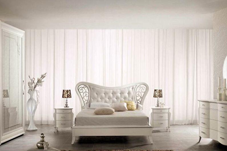 Белая спальня в стиле арт-деко - Дизайн интерьера