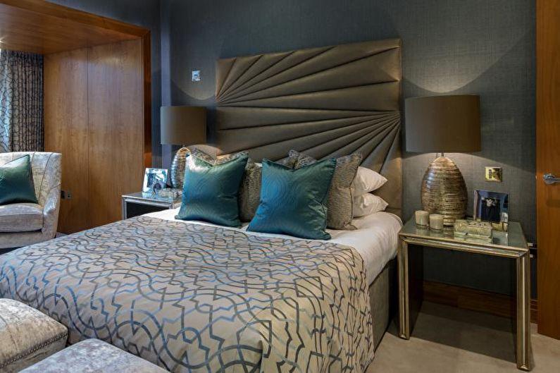 Дизайн интерьера спальни в стиле арт-деко - фото