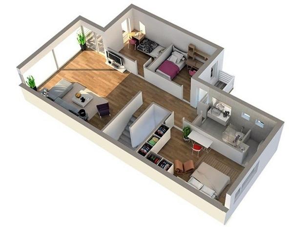 Шаг 6. Объемная модель квартиры - фото