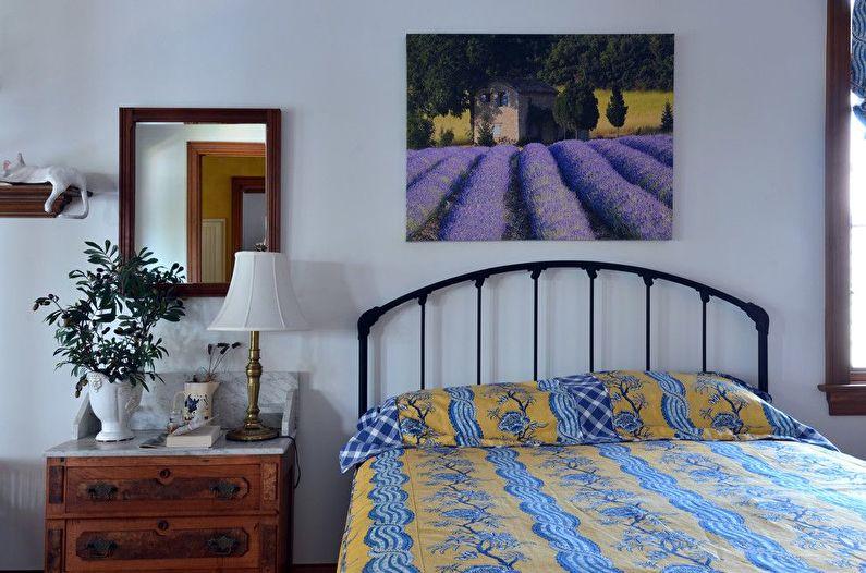 Дизайн синей спальни в стиле прованс