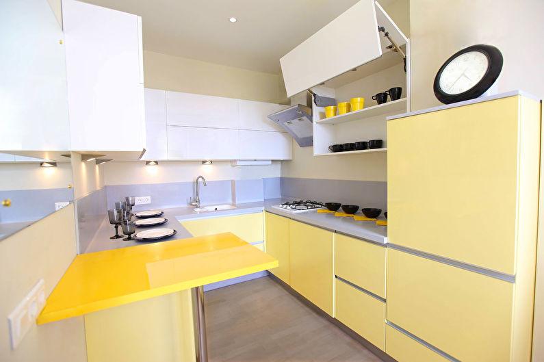 Желтая кухня 12 кв.м. - Дизайн интерьера