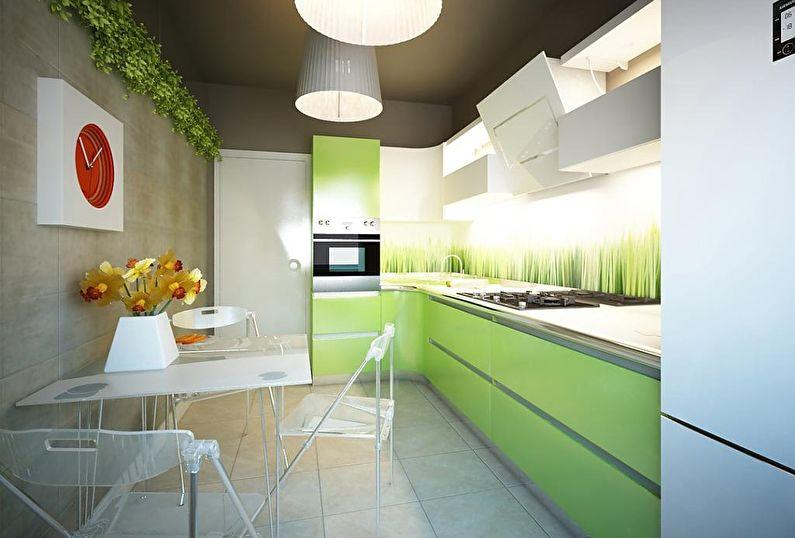 Зеленая кухня 12 кв.м. - Дизайн интерьера