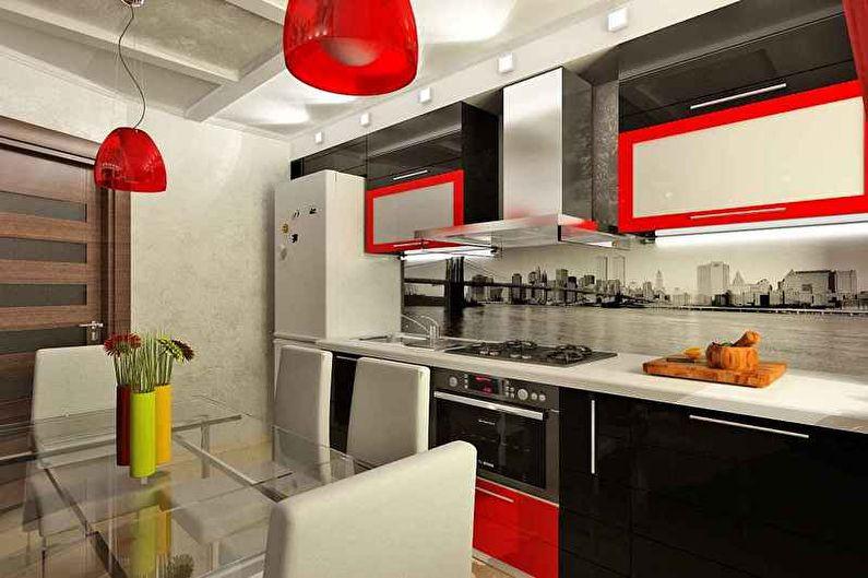 Красно-черная кухня в стиле модерн - Дизайн интерьера