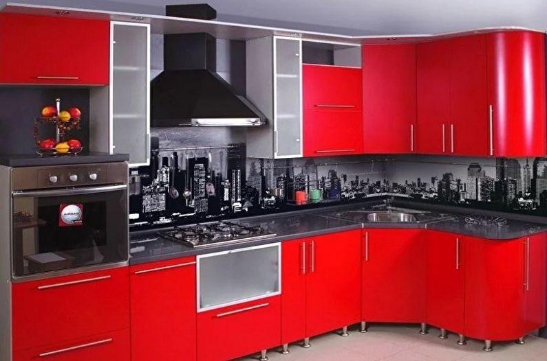 Красно-черная кухня в стиле модерн - Дизайн интерьера