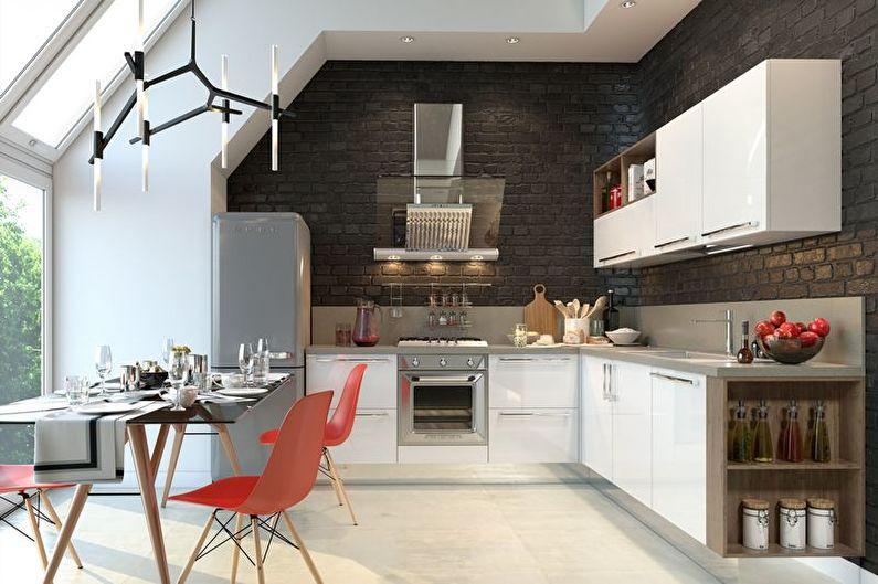 Дизайн красно-черной кухни - Мебель