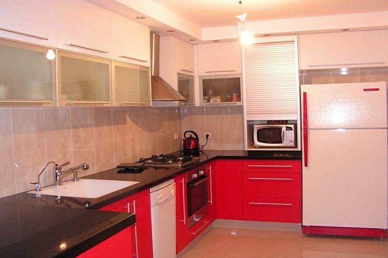 Красно-черная кухня - Дизайн интерьера фото